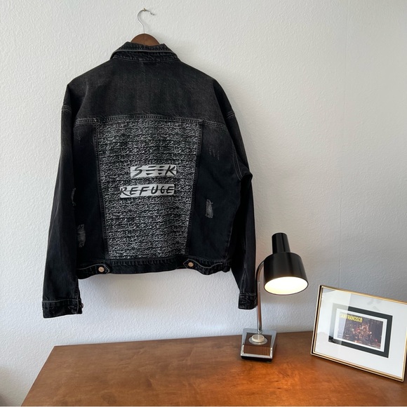 NWOT Seek Refuge Oversized Black Denim Jacket - Picture 5 of 9